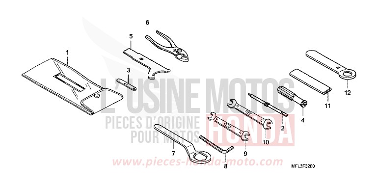 OUTILS von CBR1000RR "Fireblade" GRAPHITE BLACK (NHB01) von 2008